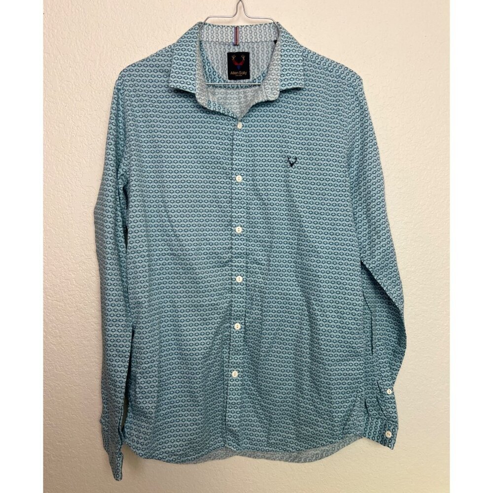 Allen Solly Button Up Shirt Mens 40 Blue Patterned Print